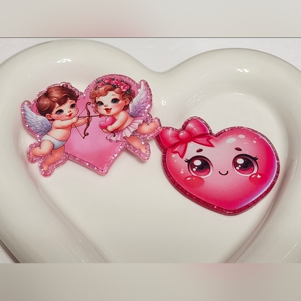 Flatback Valentine Cupid Love Crafts Badge Keychain Bag Clip Phone Chain Magnet